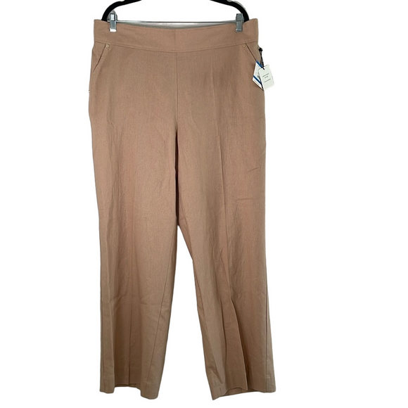Anne Klein Pants - NWT Anne Klein Tan wide leg linen blend Women's Pants size XL